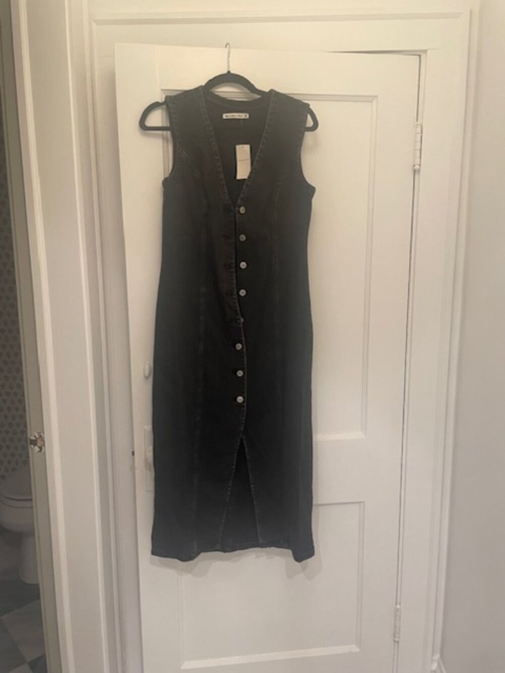 ABERCROMBIE Mara Midi Denim Button-front Dress, size M ; NWT - Picture 3 of 5